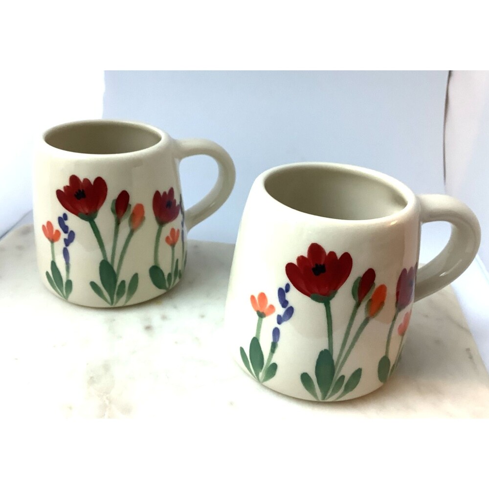 Handmade Emerson Creek Pottery 2 Coffee Mugs Set Blue Bedford VA